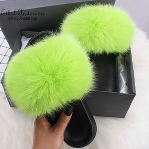 Fluffy summer slippers